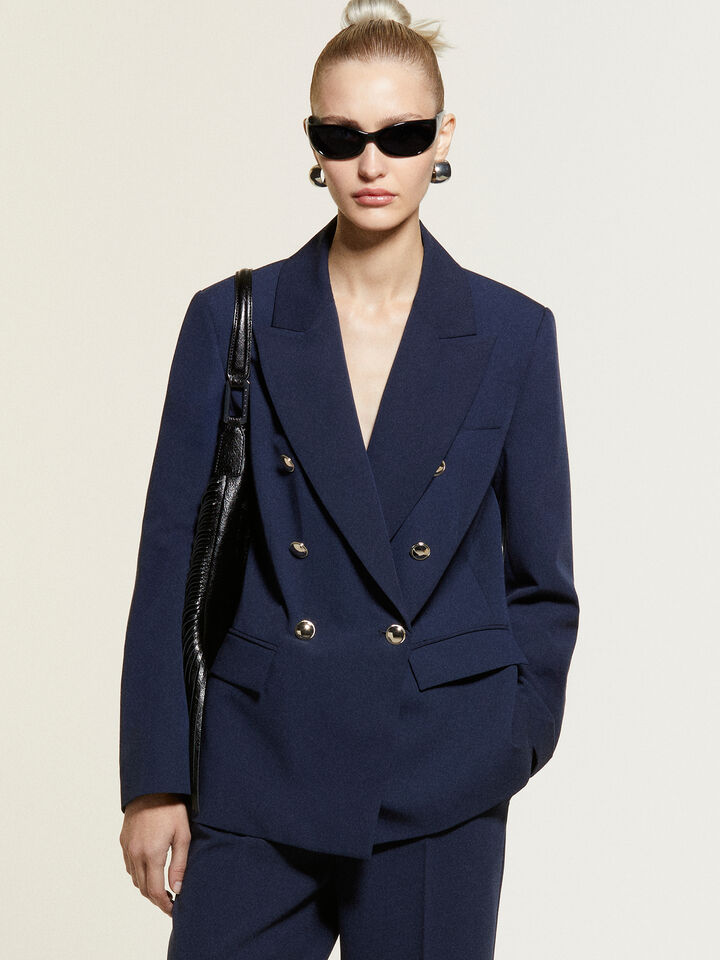 Μπλέιζερ μπλε σκούρο με κουμπιά gold - μπλέιζερ γυναικεία - Σκουρο Μπλε | Sisley image number 7